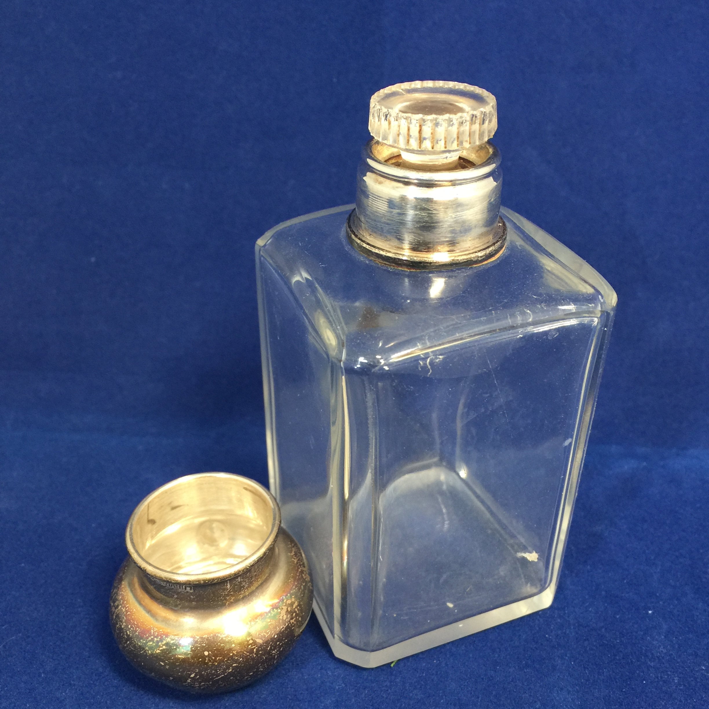 Antique Silver and Crystal Perfume Bottle, Louvre Paris