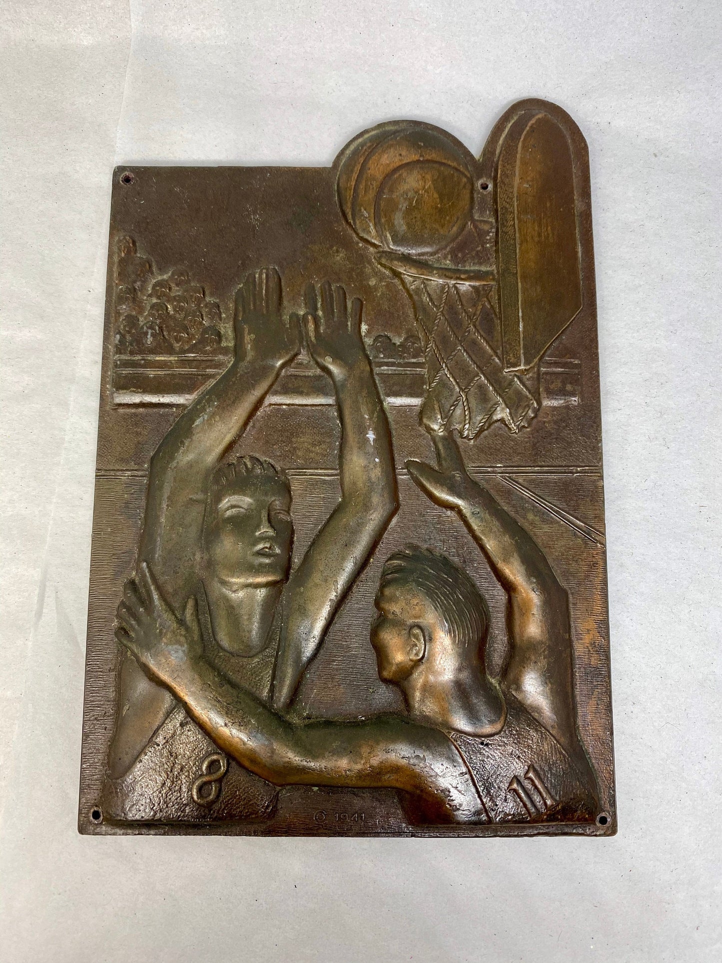 Vintage Bronze Basketball Plaque - Duckwells