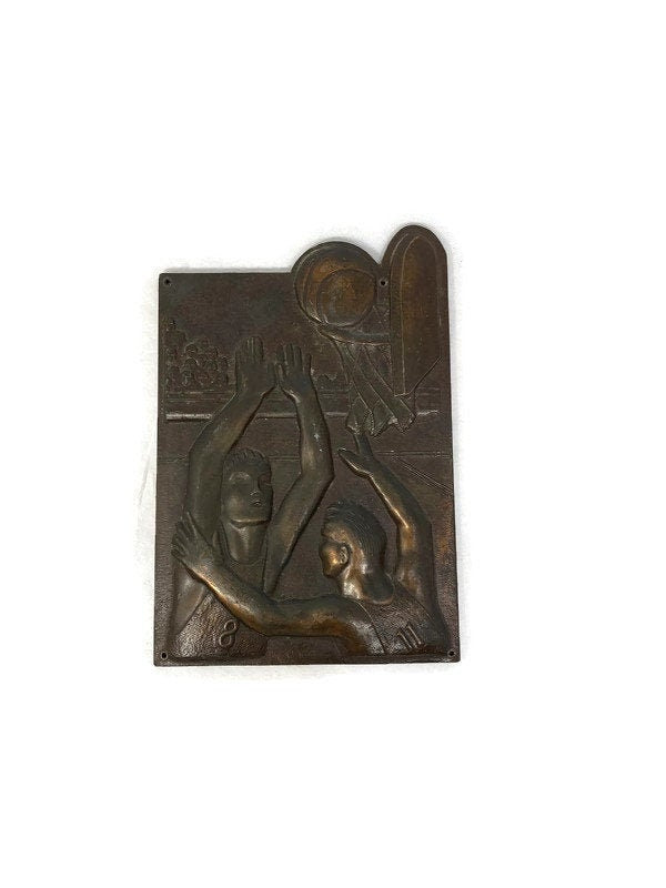 Vintage Bronze Basketball Plaque - Duckwells