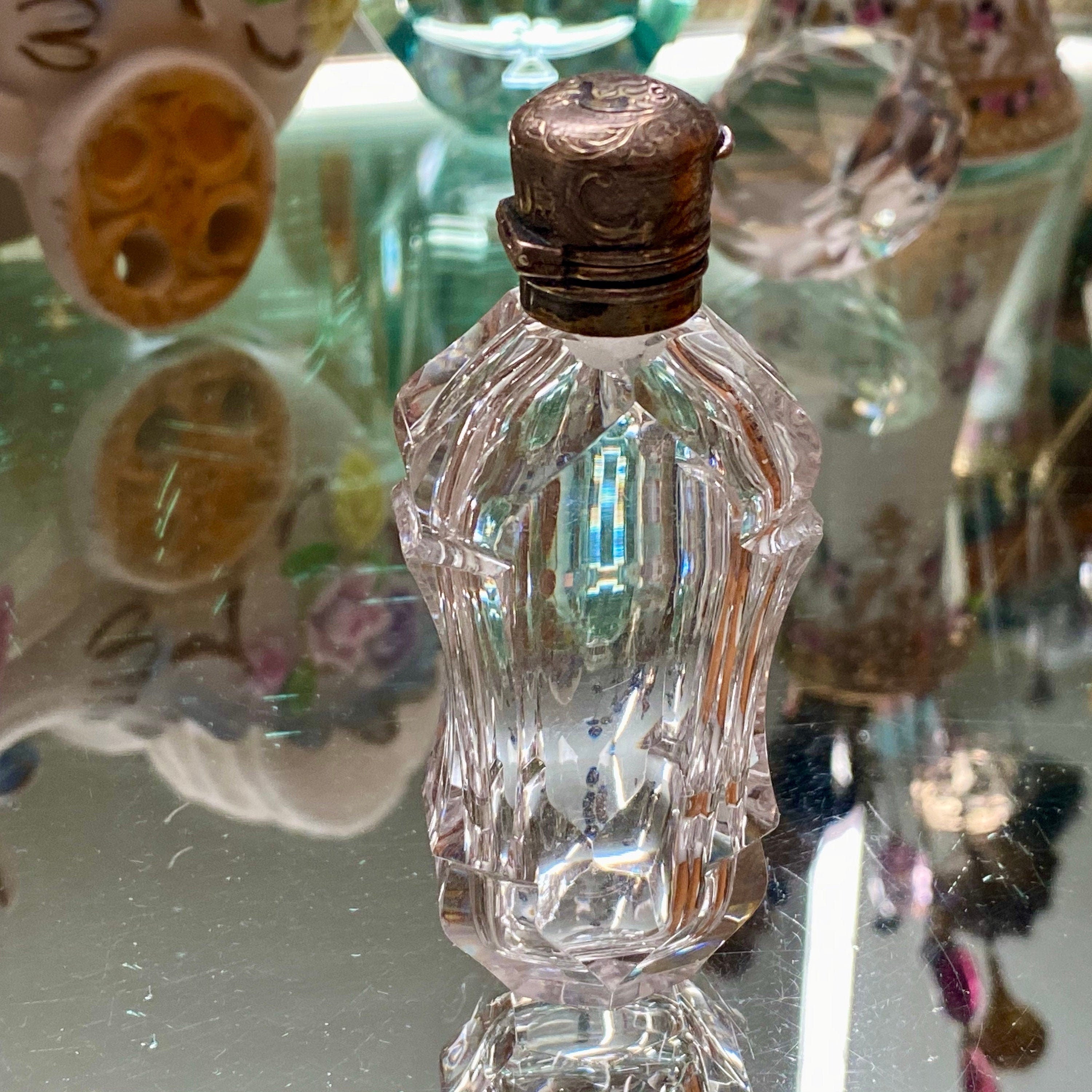 Vintage Perfume Sterling Silver Glass store Bottle