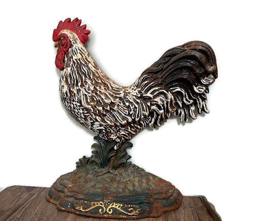 Vintage Cast Iron Rooster Doorstop