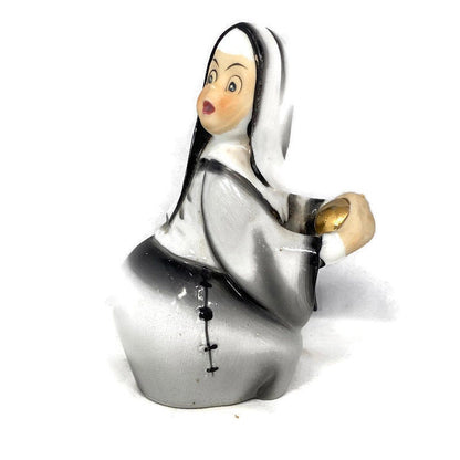 Midcentury Nun Figurine, Geo Z. Lefton Baseball Catcher