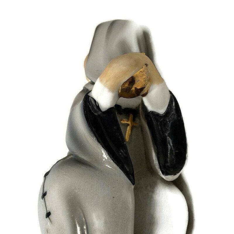 Midcentury Nun Figurine, Geo Z. Lefton Baseball Catcher