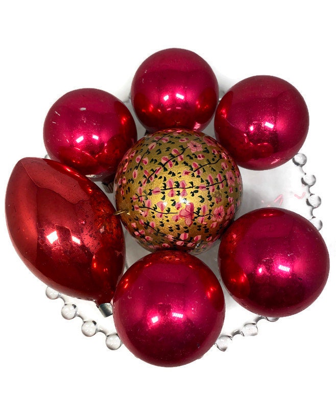 Vintage Pink and Silver Glass Christmas Ornaments – Duckwells