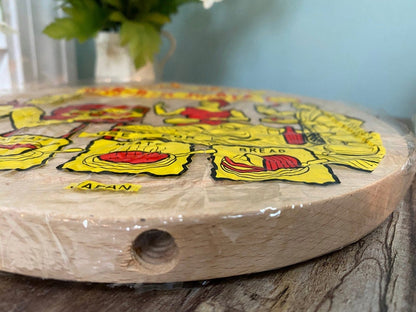 Midcentury Round Wood Cutting Board