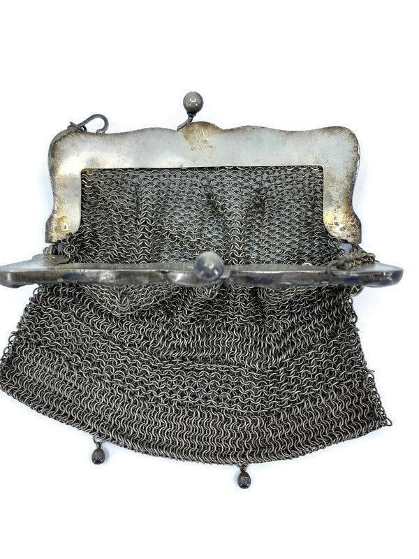 Antique german silver online mesh purse