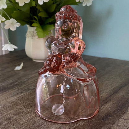Vintage Pink Glass Bride Bell by Imperial Glass