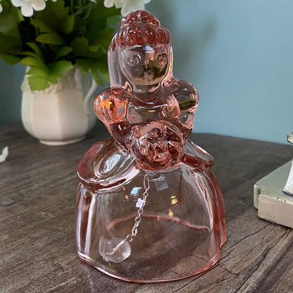 Vintage Pink Glass Bride Bell by Imperial Glass