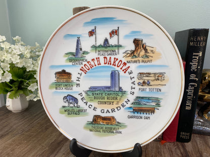 Midcentury North Dakota State Souvenir Plate