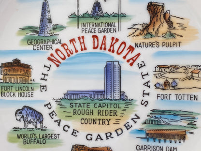 Midcentury North Dakota State Souvenir Plate