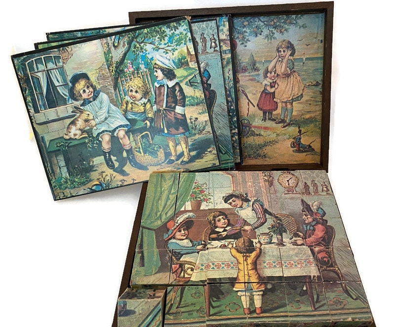 Antique Victorian Childs Block Set