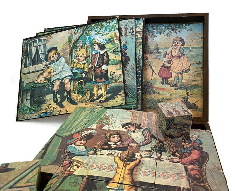 Antique Victorian Childs Block Set