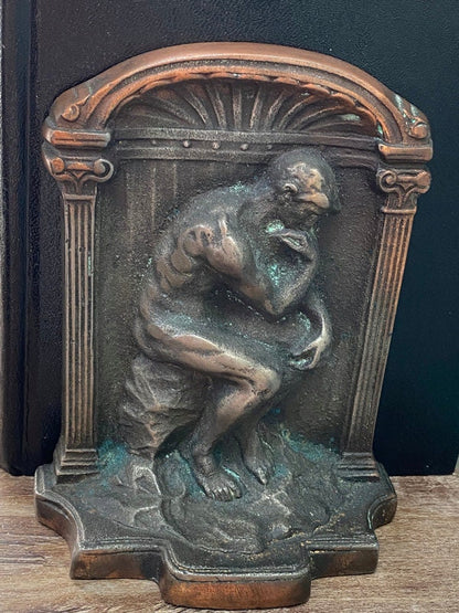 Antique The Thinker Bookends