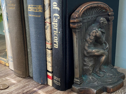 Antique The Thinker Bookends