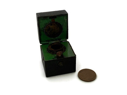 Antique Travel Inkwell in a Miniature Travel Case