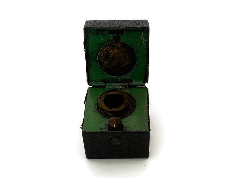 Antique Travel Inkwell in a Miniature Travel Case