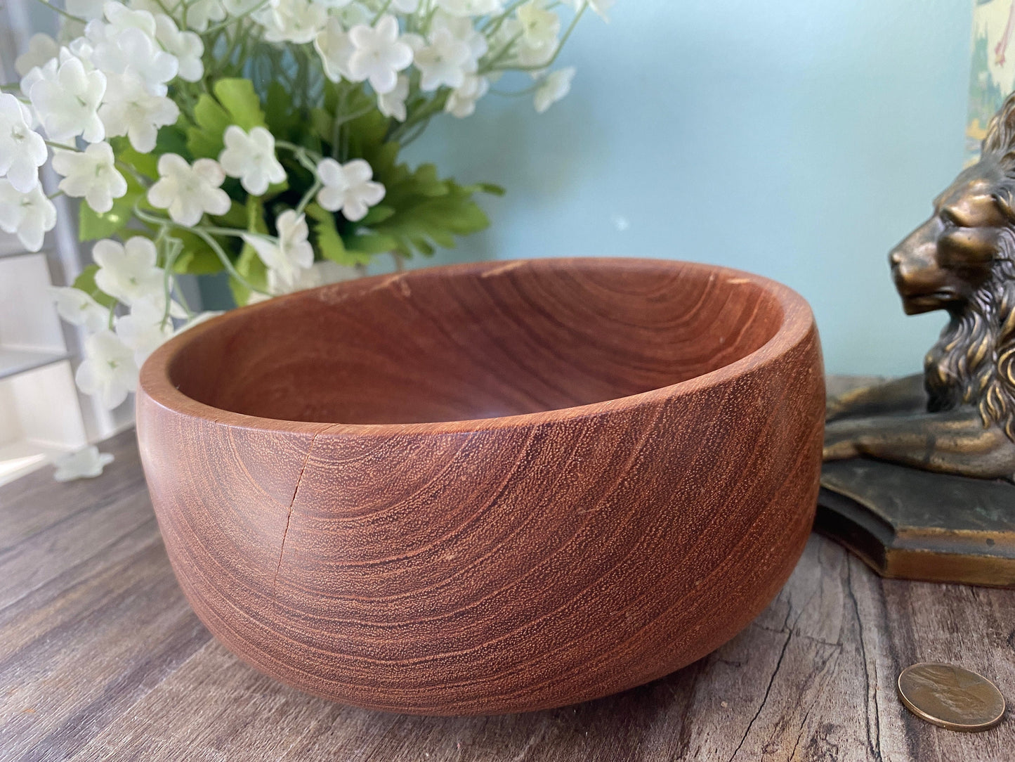 Vintage Turned Mesquite Wood Bowl