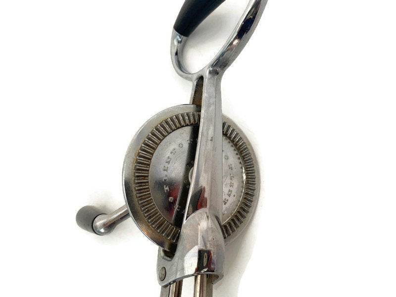 Vintage Stainless Steel Rotary Egg Beater Hand Mixer 