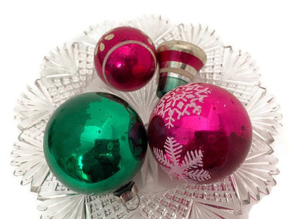 Vintage Glass Christmas Tree Ornaments