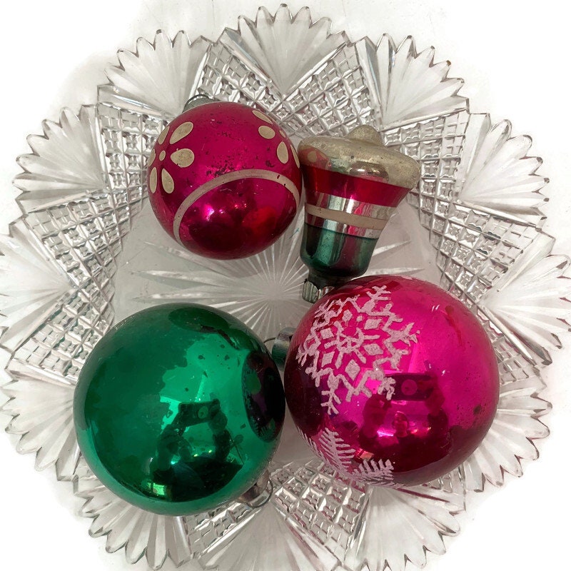 Vintage Glass Christmas Tree Ornaments