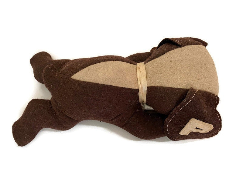 Midcentury Stuffed Toy Dog, Pete the College Pup