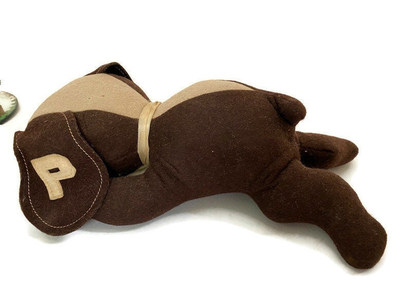 Midcentury Stuffed Toy Dog, Pete the College Pup