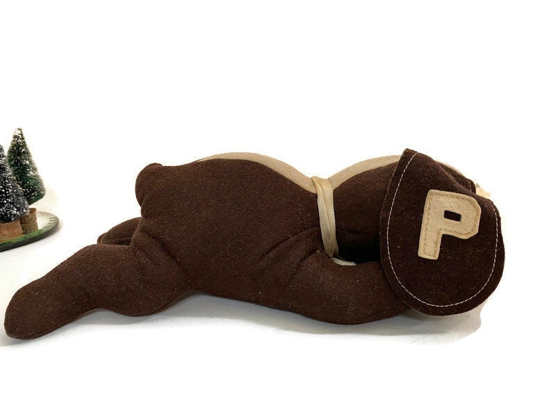 Midcentury Stuffed Toy Dog, Pete the College Pup