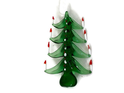 Vintage Spun Green Glass Christmas Tree Ornament