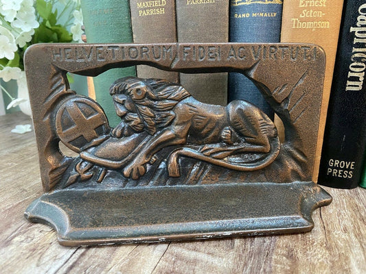 Vintage Lion of Lucerne Bookends