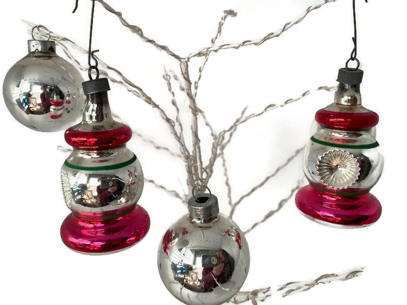 Vintage Mercury Glass Indented Christmas Ornaments – Duckwells