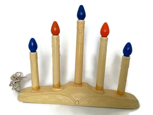 Vintage 5 Light Christmas Window Candles