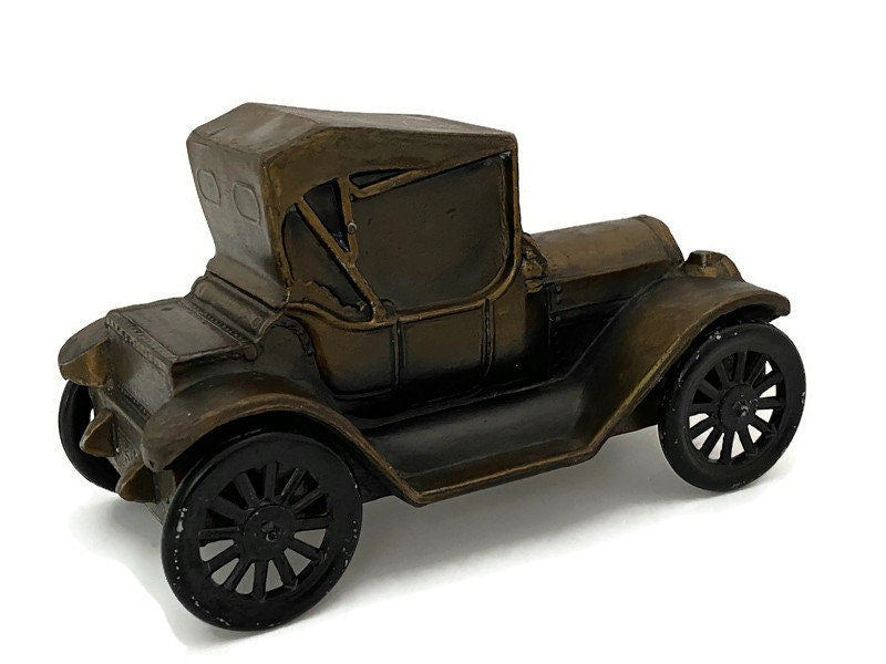 VIntage 1915 Car Cast Metal Coin Bank Duckwells