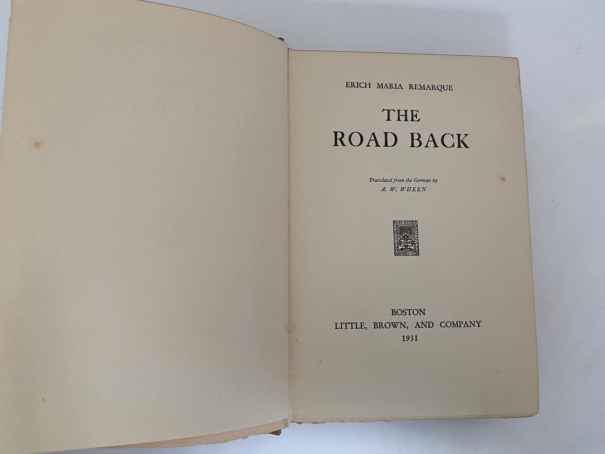 The Road Back by Erich Maria Remarque