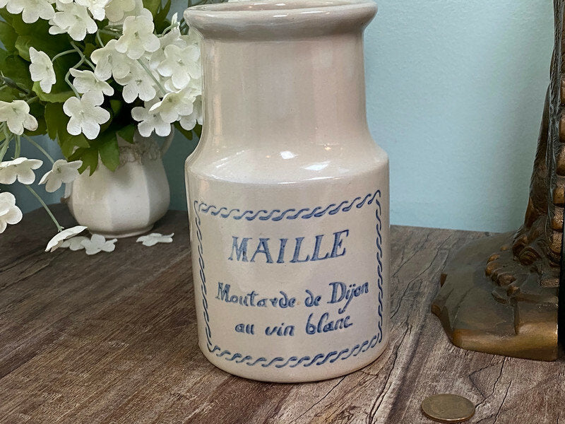 Vintage French Stoneware Jar | Mustard Pot