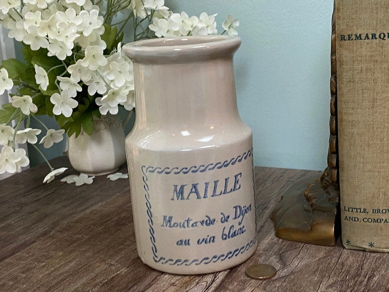 Vintage French Mustard Stoneware Jar