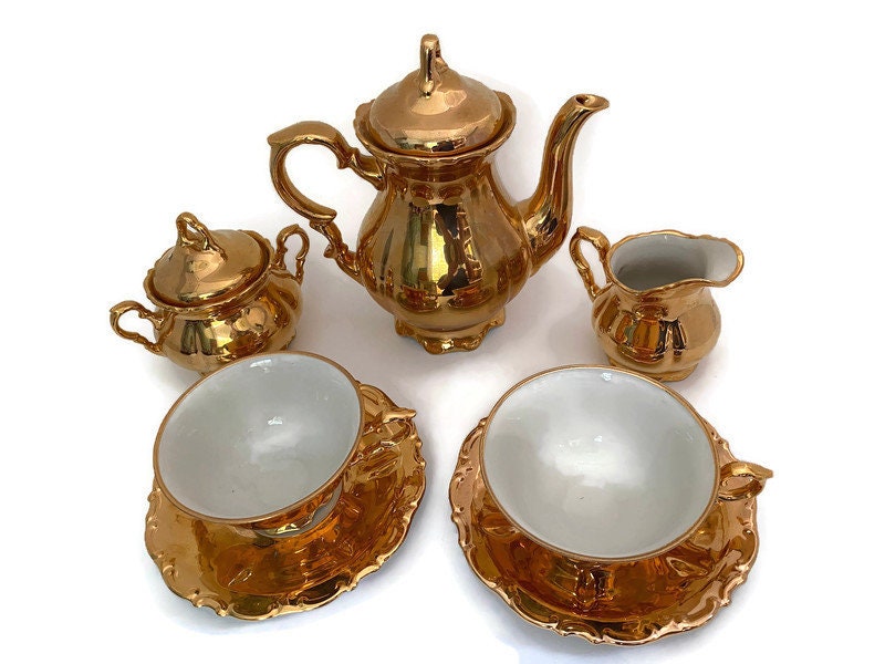 Vintage Gold Ceramic Tea Set