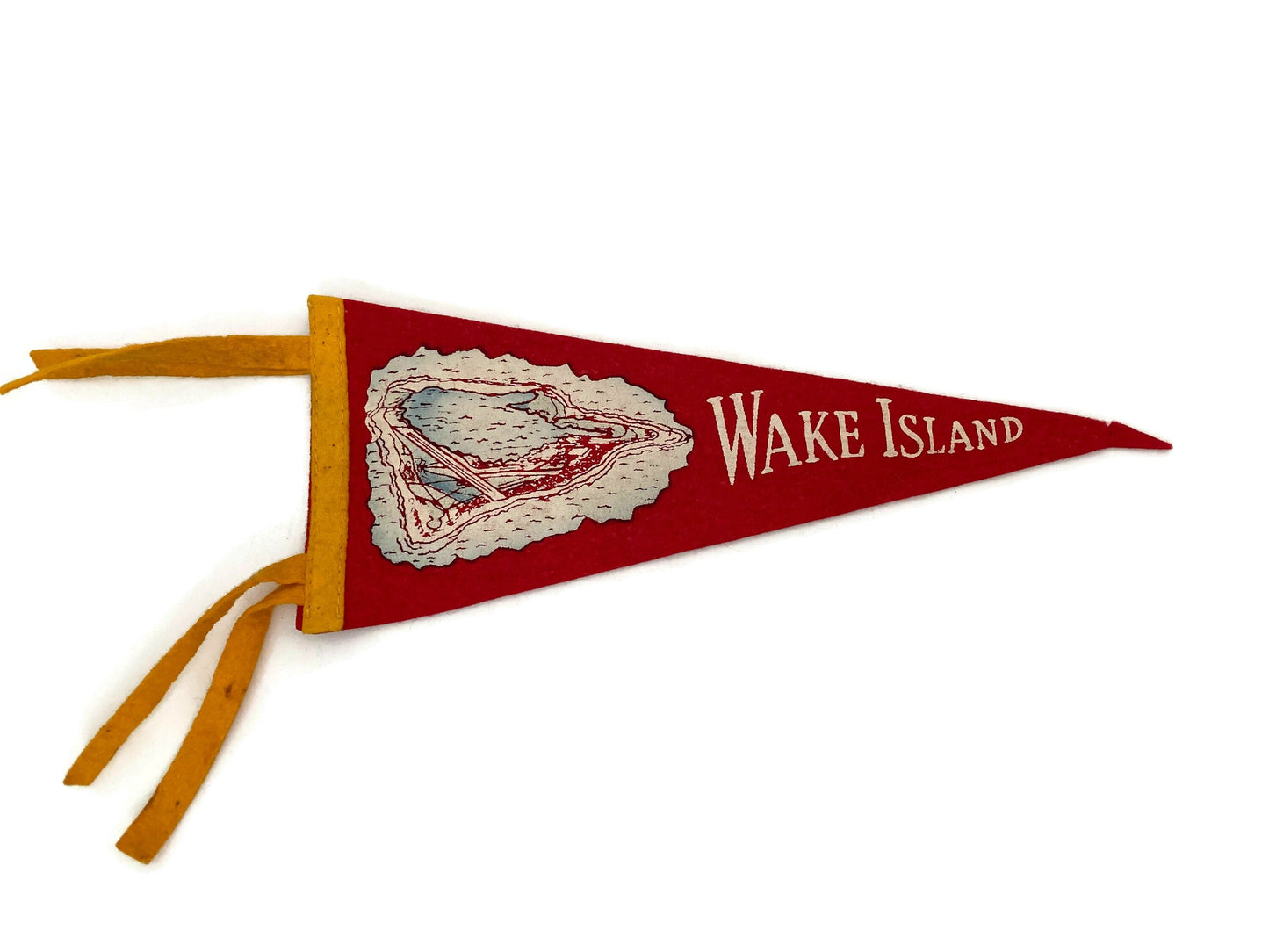 Vintage Wake Island Felt Pennant