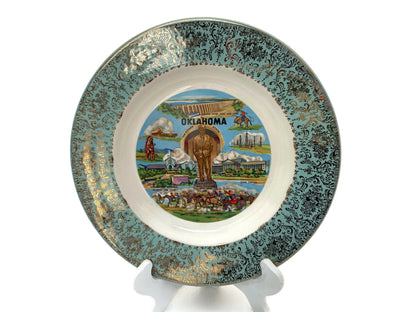 Midcentury Oklahoma State Souvenir Plate