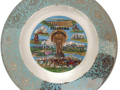 Midcentury Oklahoma State Souvenir Plate