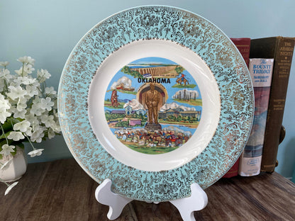 Midcentury Oklahoma State Souvenir Plate