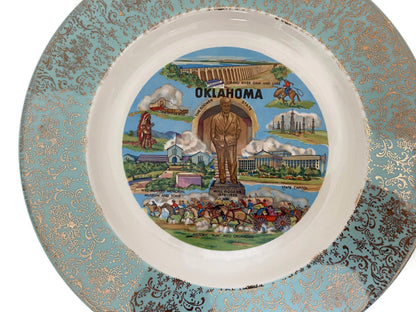 Midcentury Oklahoma State Souvenir Plate