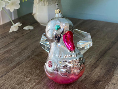 Vintage Mercury Glass Duck Ornament