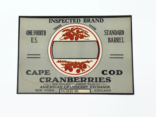 Vintage Cape Cod Cranberries Crate Label