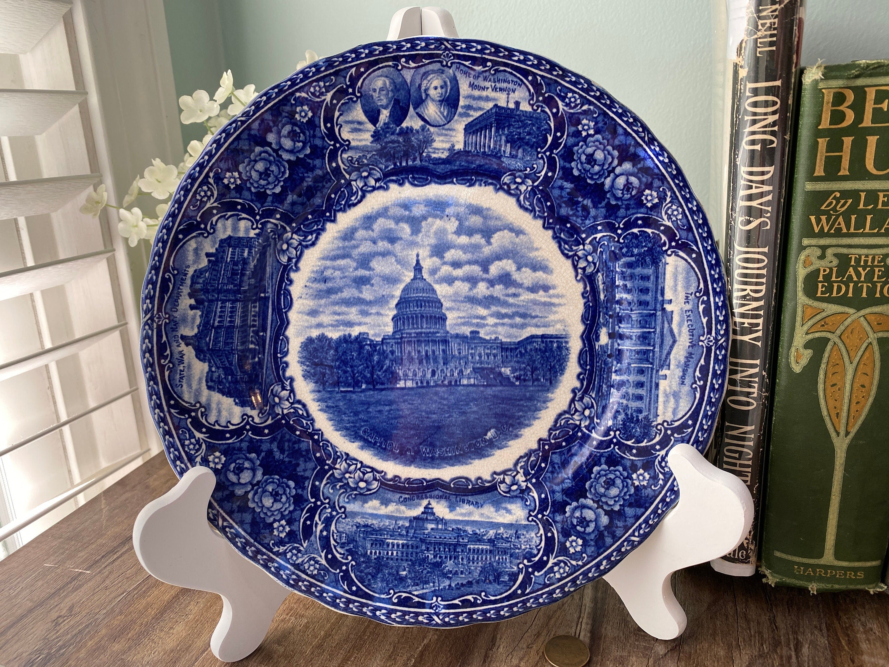 Blue & White Staffordshire high quality Plate