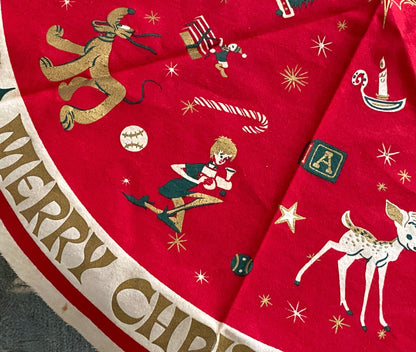 Midcentury Christmas Disney Round Tablecloth