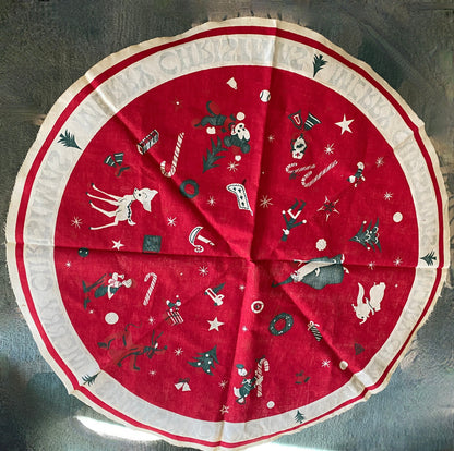 Midcentury Christmas Disney Round Tablecloth