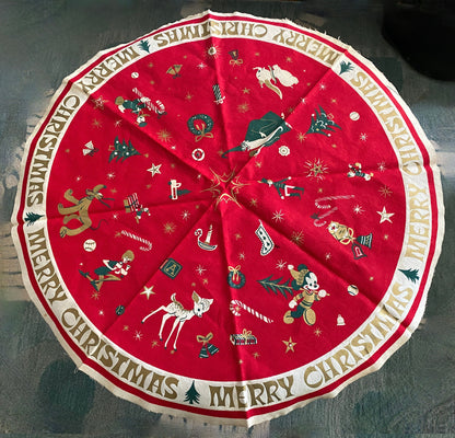 Midcentury Christmas Disney Round Tablecloth